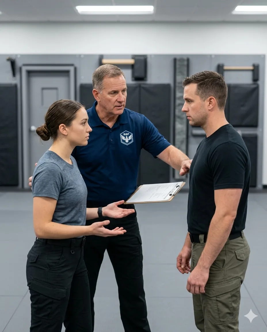 Officers in tactical training session