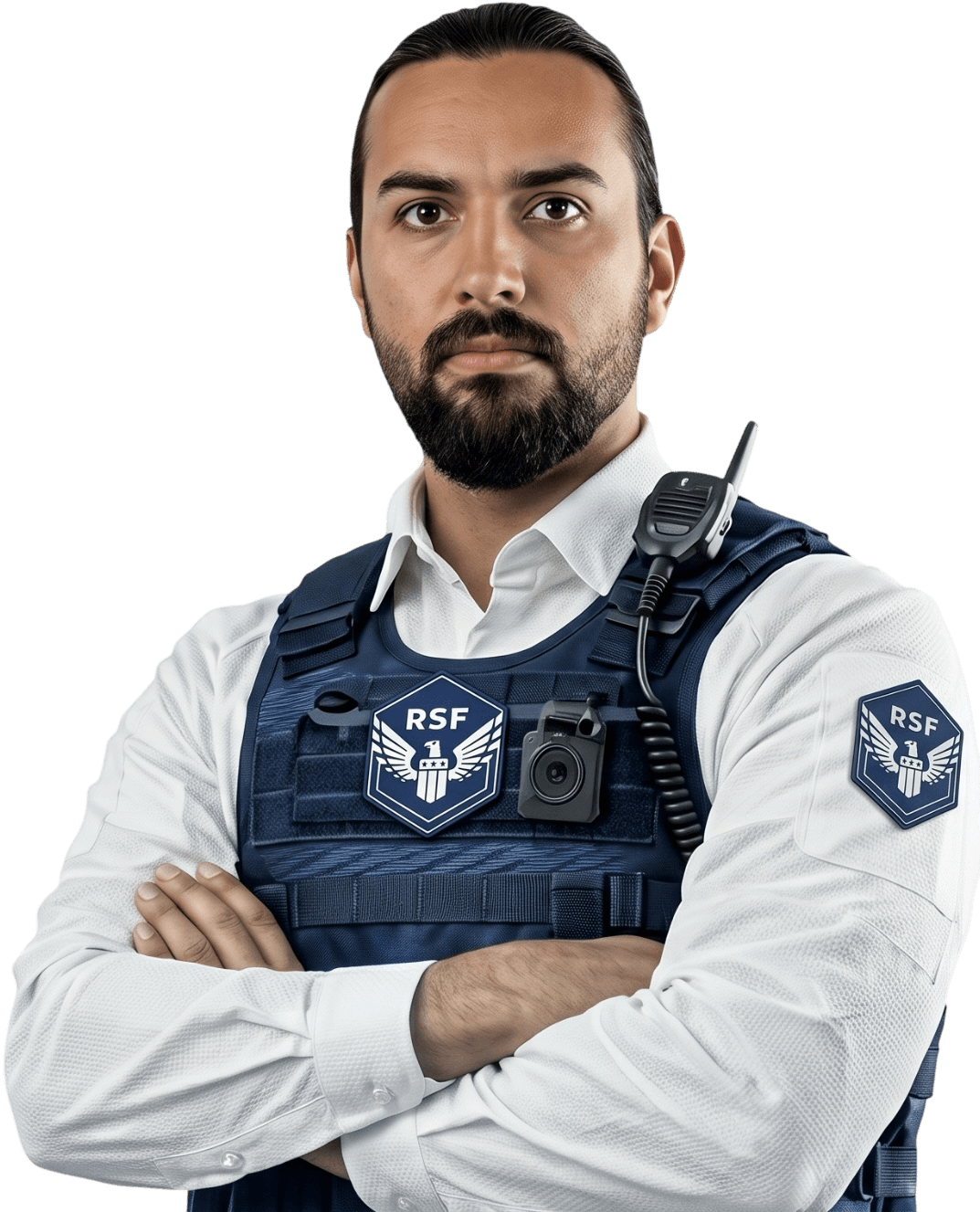 Close-up of security officer on patrol